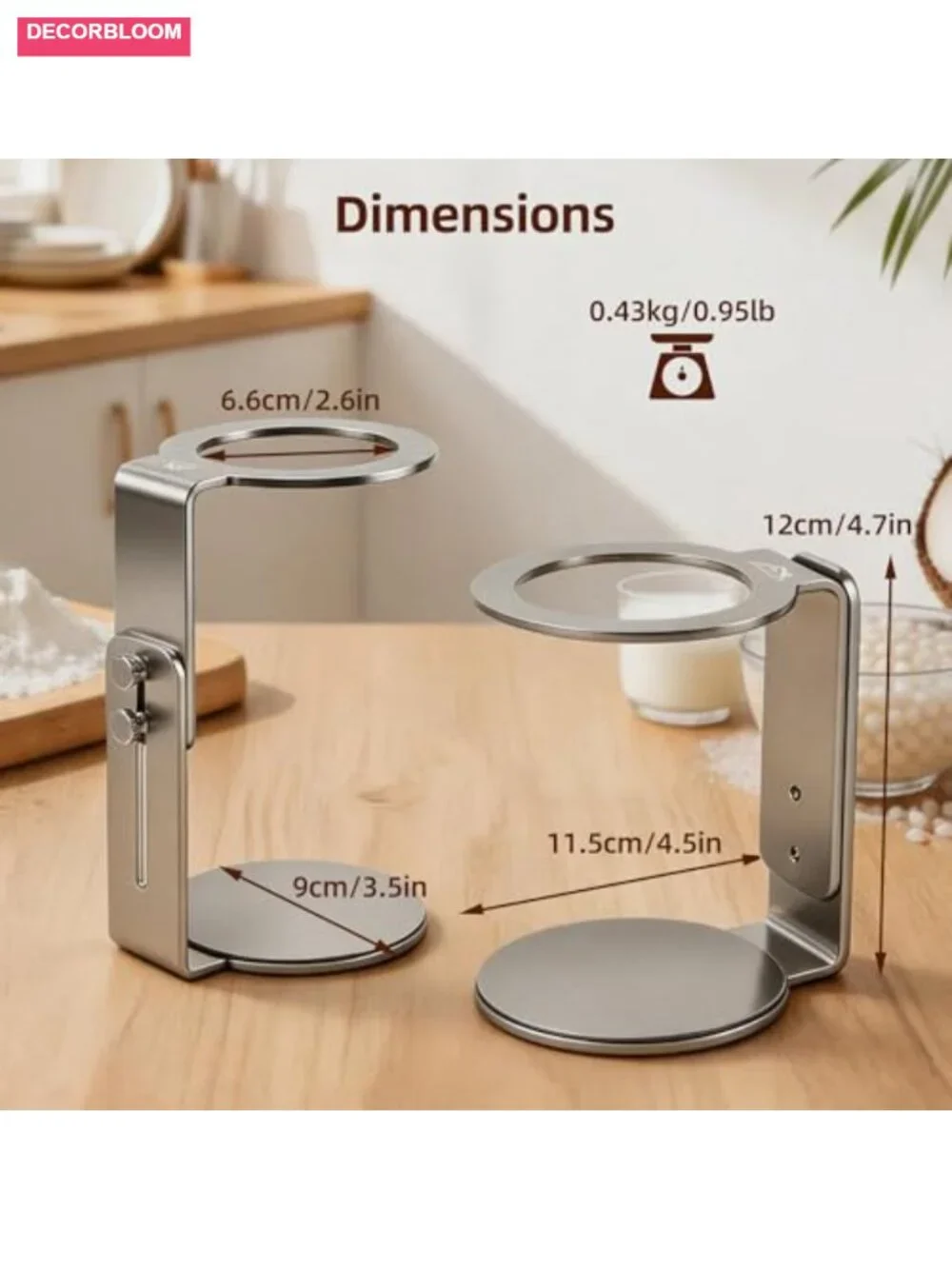 Adjustable Coffee Maker Stand Stainless Steel Pour Over Espresso